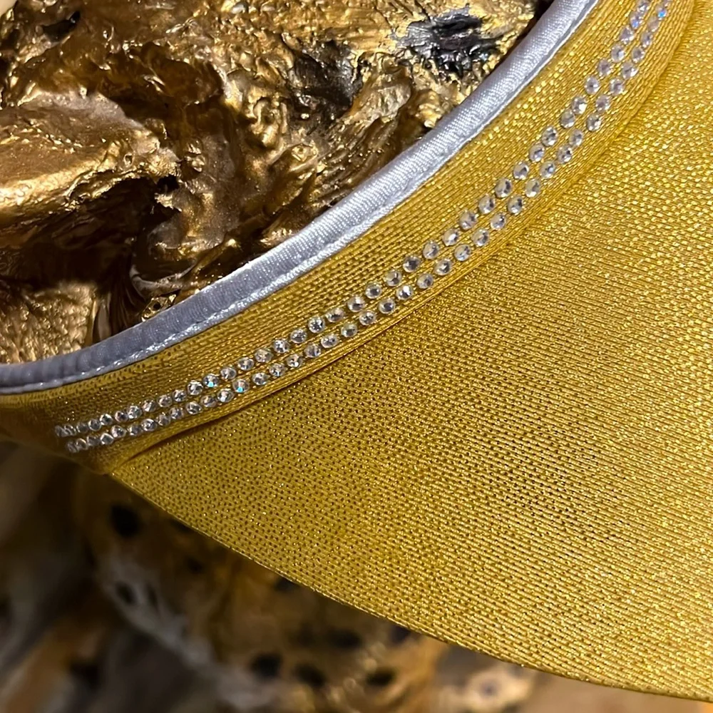 Gloveit. Gold Visor with Rhinestones. Never Used